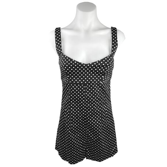 Zara Black Polka Dot Sleeveless Sweetheart Neck Playsuit Jumpsuit Romper XS - Picture 3 of 7